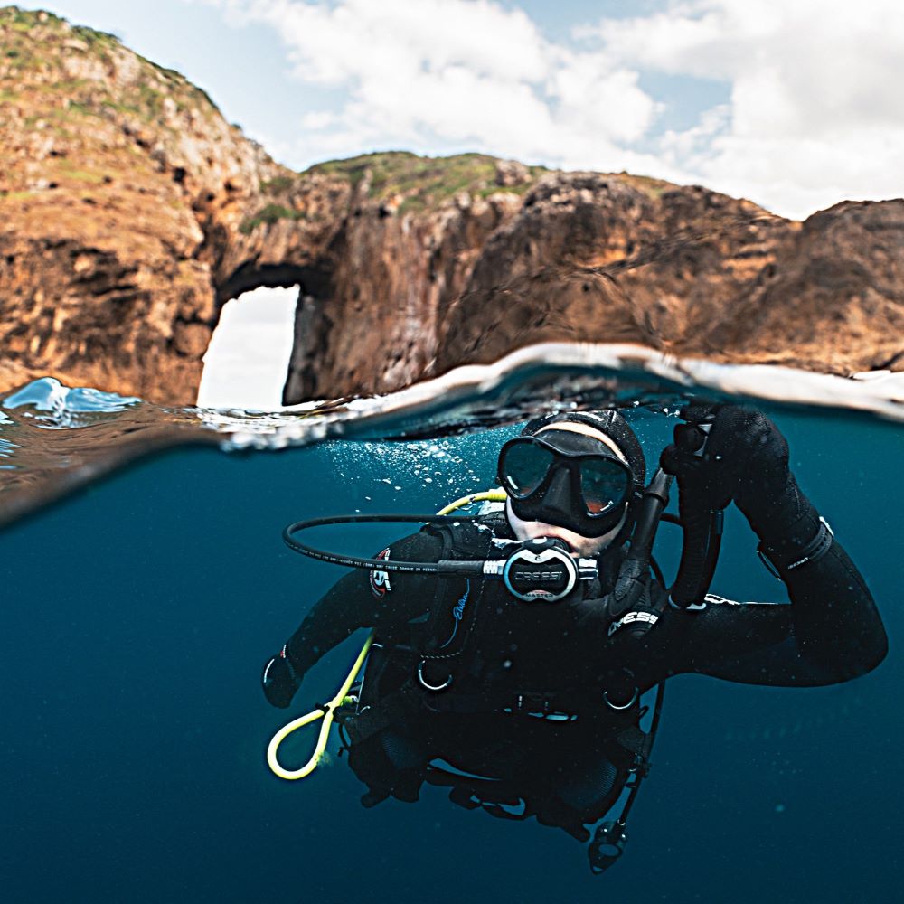 Diver on a wreck or meaningful dive site