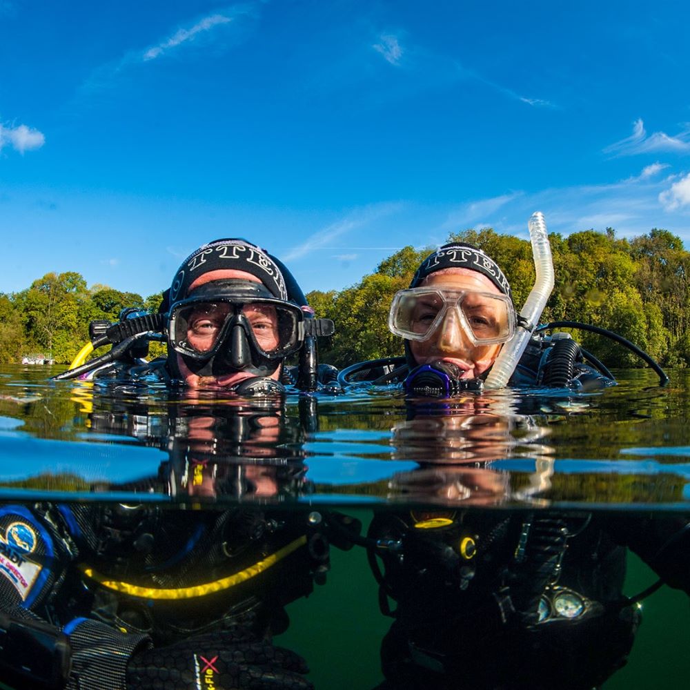 Diver moving naturally in the water with familiar equipment