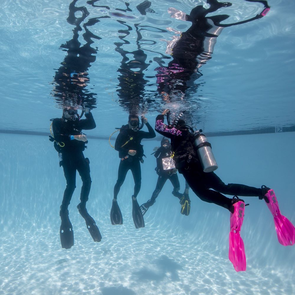 Diver moving naturally through the water